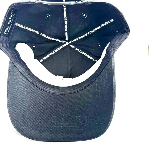 New black on black Dallas Cowboys True Brvnd Black tonal SnapBack hat ball cap - Picture 8 of 8